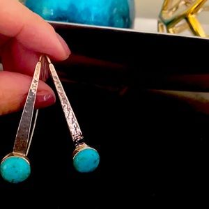 Retired Silpada Turquoise Drop .925 Wire Earring